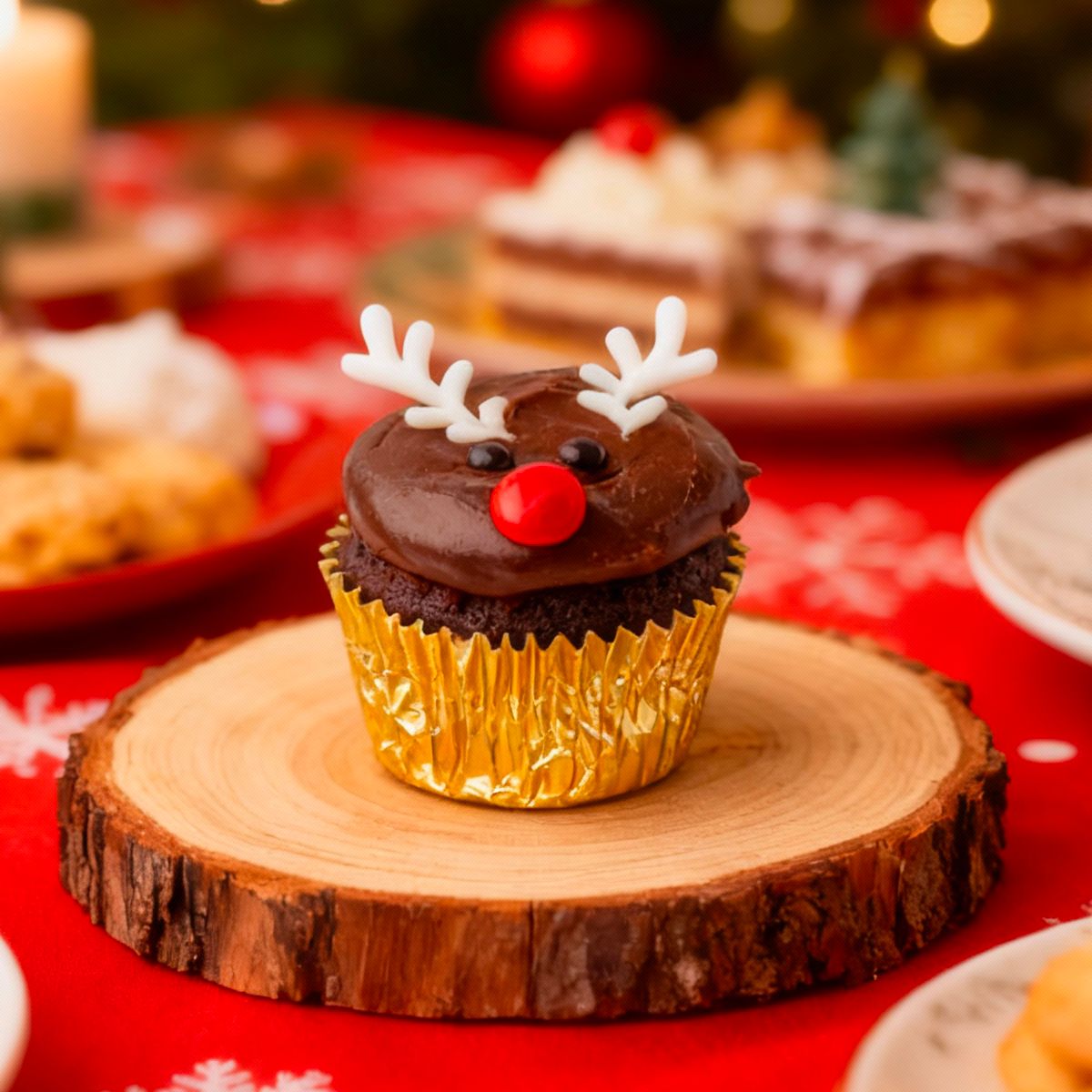 Cupcake Arbolito & Reno Navideño (4 Uds.) - Imagen 2