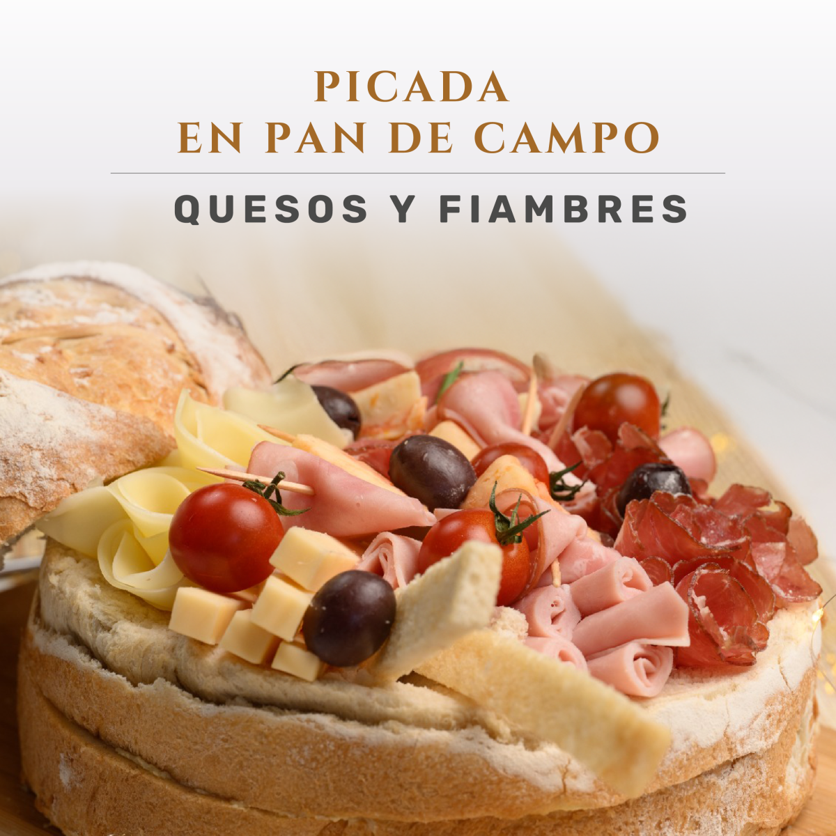 Picada de Quesos y Fiambres en Pan de Campo